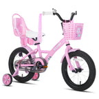 Ages 3-10 Years, Girls' Bikes with Training Wheels, Streamers, Basket and Doll Seat