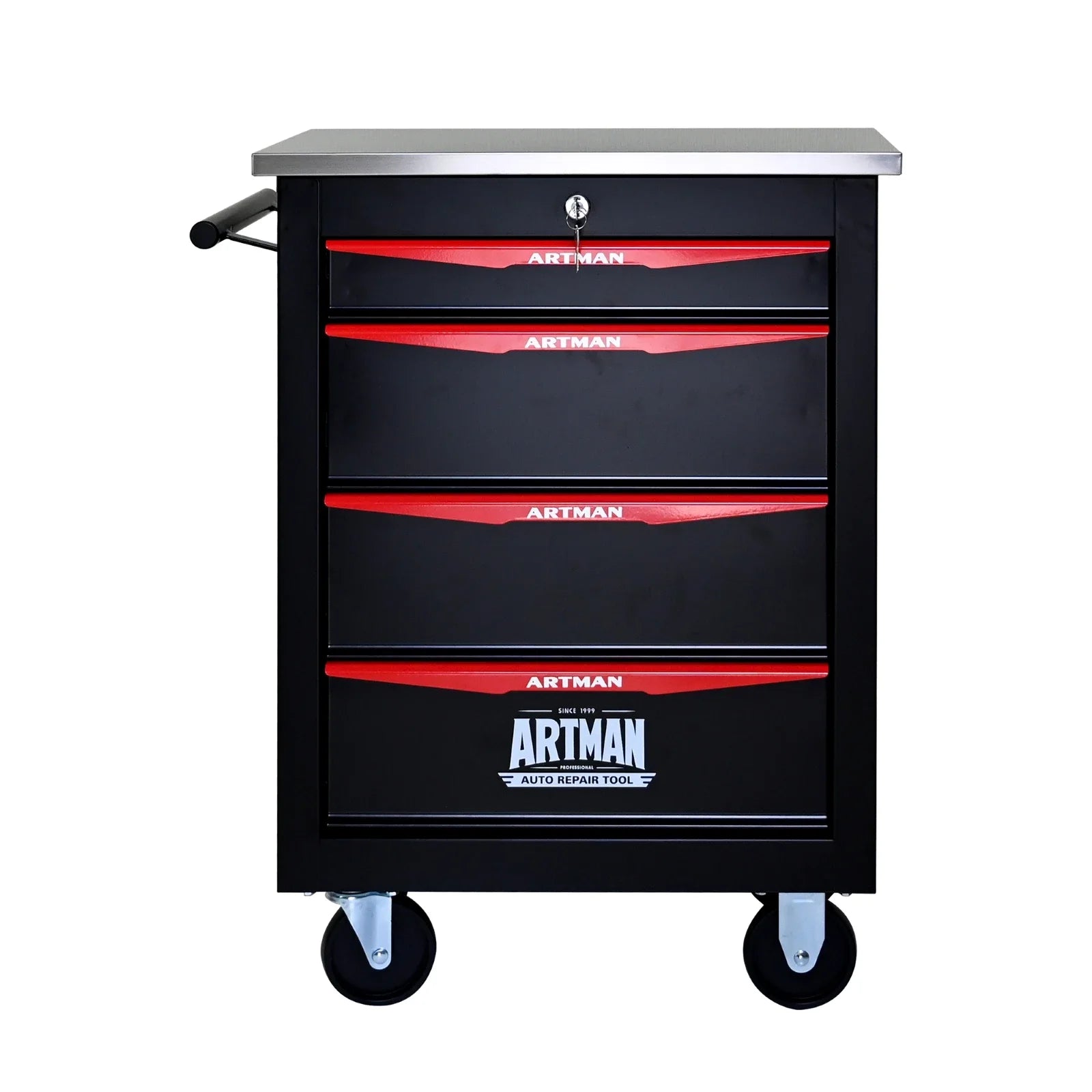 4 Drawer Rolling Tool Box Hardware Storage Tool Cabinet, Heavy Duty Steel Metal Cart, Lockable, Garage Storage, Tools Organizer