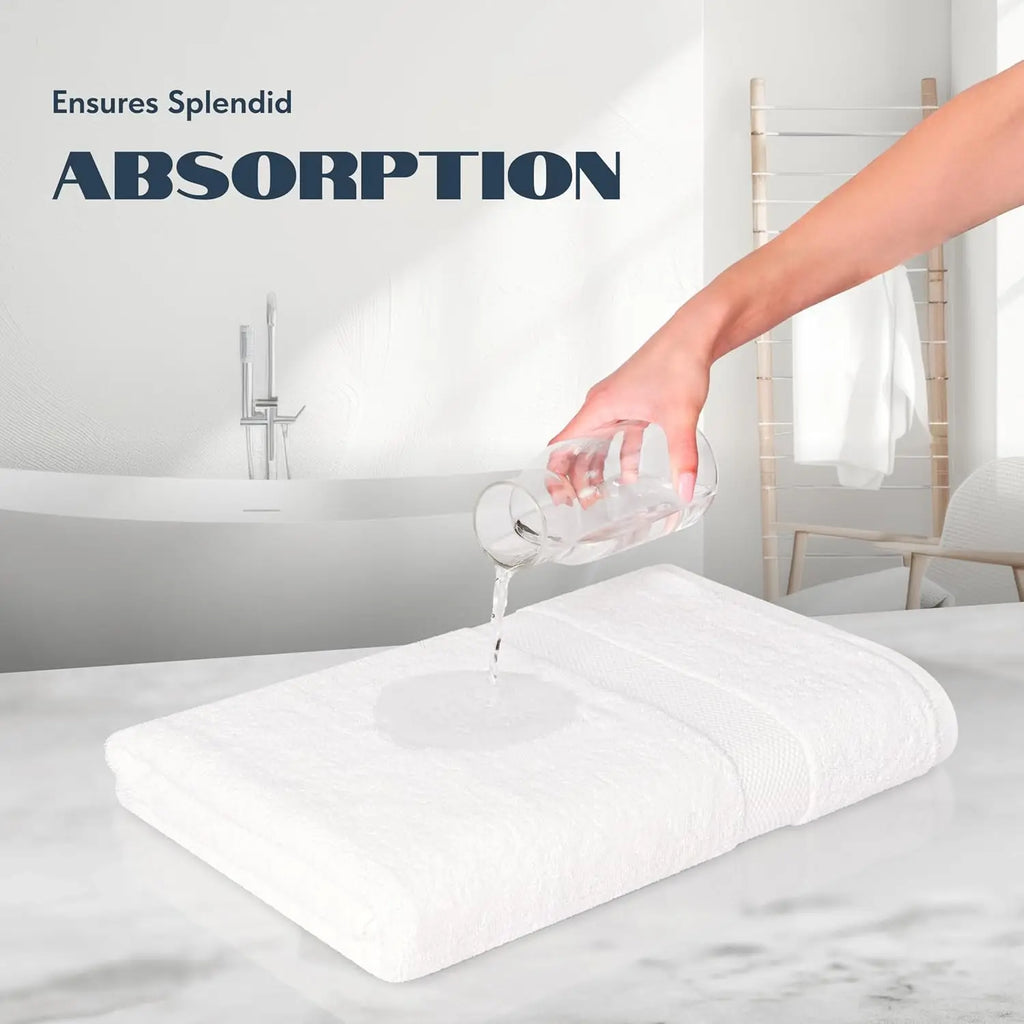 White Classic Luxury Bath Towels Set of 4, Ultra Soft and Highly Absorbent