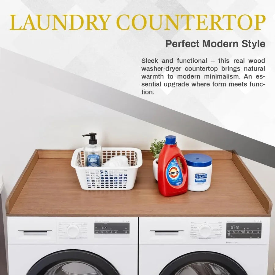 Wood Laundry Table Top Organizer for Washing Machine Dryer Set