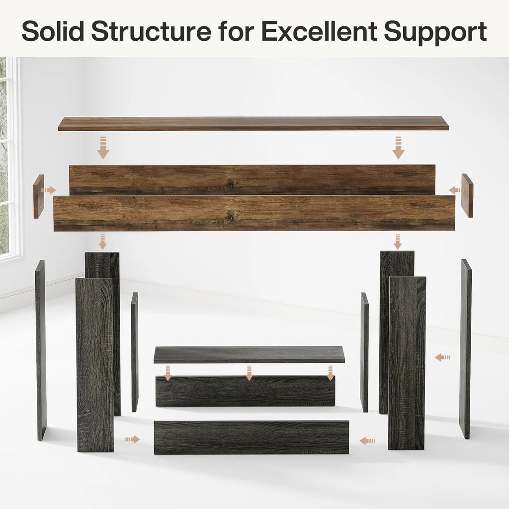 Farmhouse 2-Tier Entryway Table with U-Shaped Base
