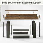 Farmhouse 2-Tier Entryway Table with U-Shaped Base