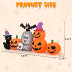 8ft Halloween Pumpkin Black Cat Tombstone Inflatable Yard Decor With Led Lights, Blow Up Outdoor Decoration For Lawn Garden Porch Party