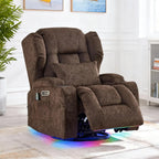 Dual Motor Power Swivel Rocker Recliner Chair with Massage & Heat