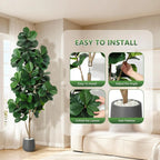 4FT/5FT/6FT/7FT Fiddle Leaf Fig Tree Artificial with Leaves, Realistic Faux Ficus
