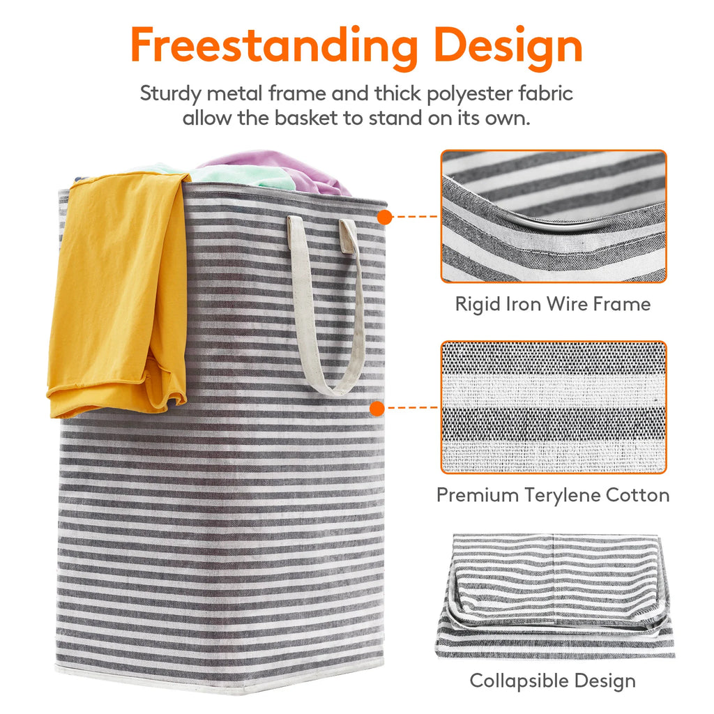 Freestanding Waterproof Clothes Hamper with Easy Carry Handles