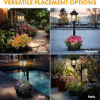 2-Pack Outdoor Solar Light Posts—Solar Street Lights with Planters, Wall-Mounted/Freestanding Planter Lights, Suitable for Gardens, Yards, Pathways, and Porches