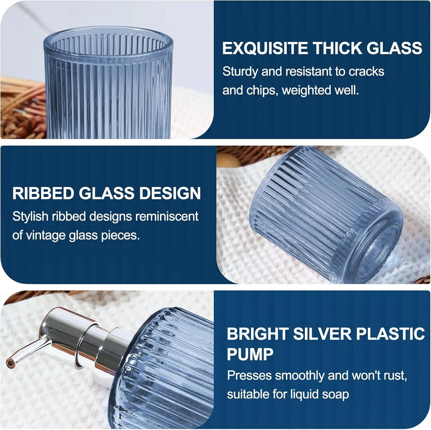 5-Piece Vintage Bathroom Accessories with Soap Dispenser, Toothbrush Holder, Qtip Holder & Small Vase