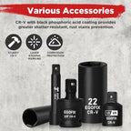50-Piece 3/8" Impact Socket Set with SAE/Metric Sizes, Ratchet Handle & Extensions