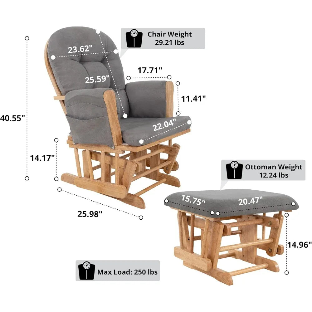 Nursery Rocking Chair with Ottoman