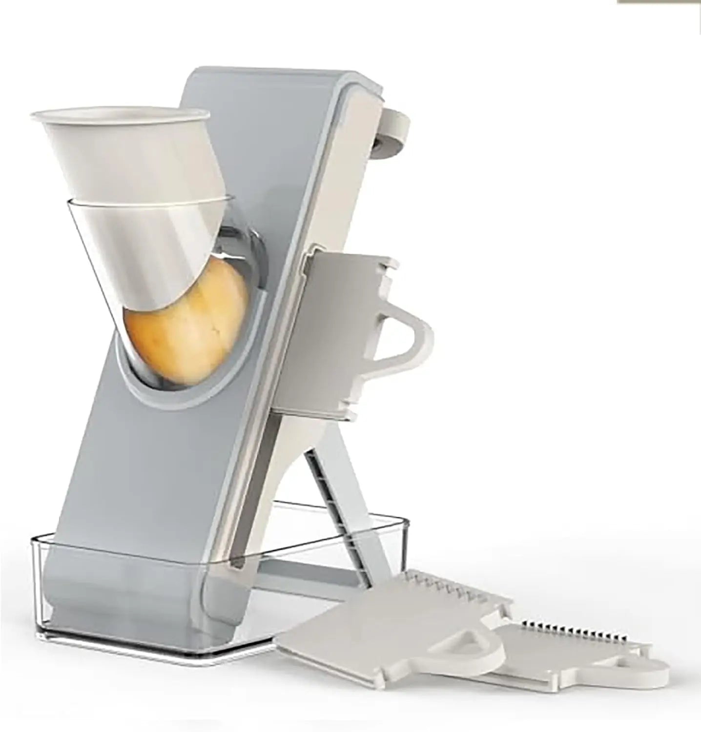 Vegetable Fruit Mandoline Slicer Manual Cutter 4-in-1 Slicing Machine with Thickness Adjuster