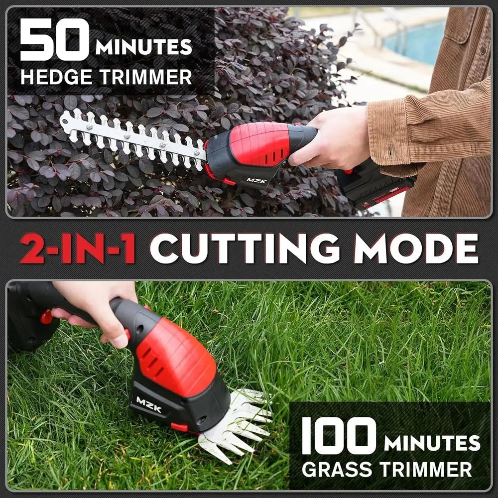 2-in-1 20V Pole Mini Hedge Trimmer & Grass Shear, 13ft Reach