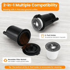 Single Serve Coffee Maker for K-Cup Pod and Grounds Hot and Iced Coffee Maker with Strong Button Feature 6 to 14oz Brew Sizes