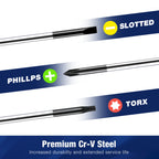 10-Piece Precision Screwdriver Set with Case, Phillips, Slotted, Torx Star
