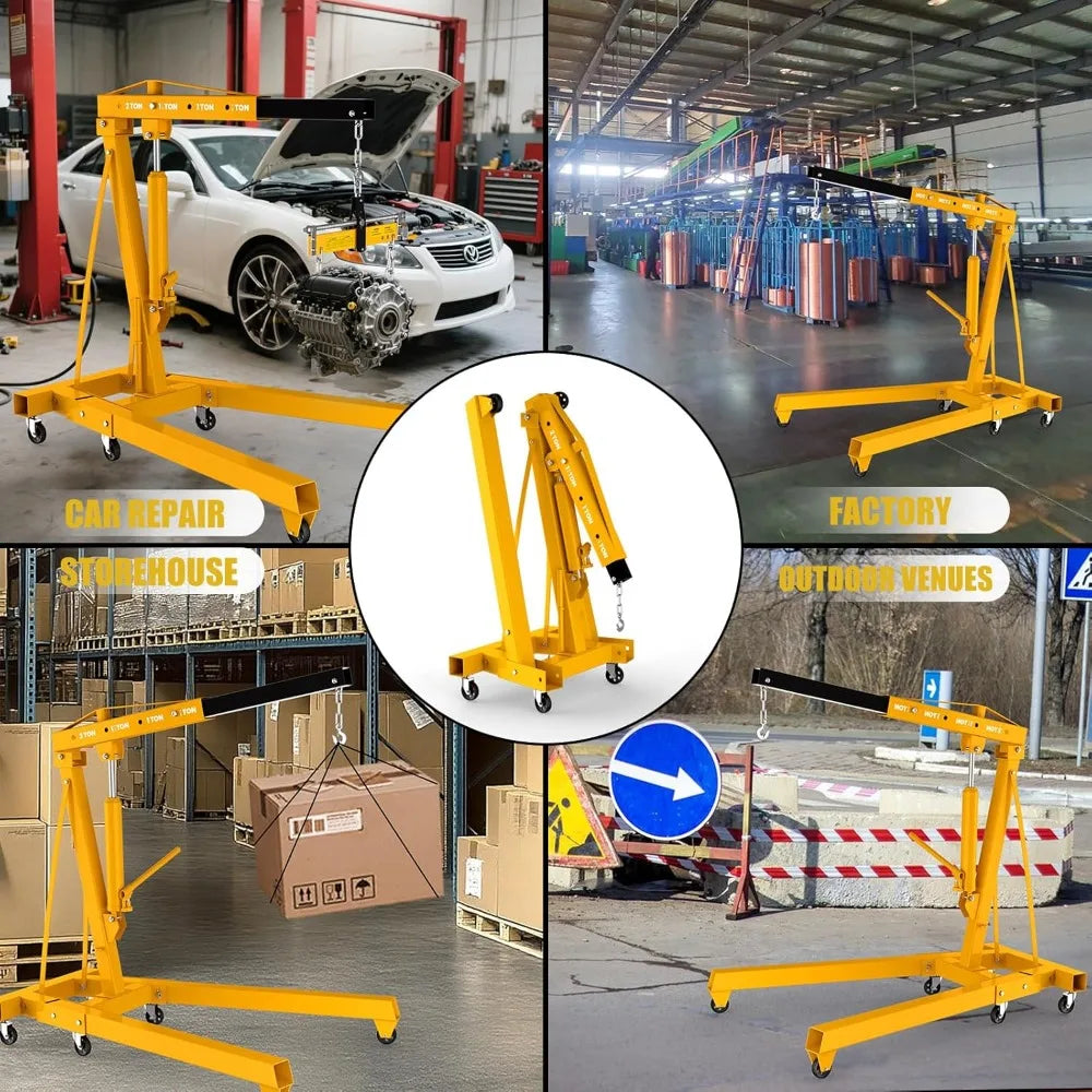 5500 lbs Heavy Duty Engine Crane 60.6x37x56.2, Foldable Design