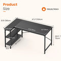 L Shaped Desk 47 Inch Computer Desk with Reversible Storage Shelves