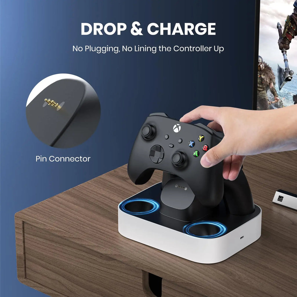 Xbox One/Series X|S Controller Fast Charging Dock with 1100mAh Rechargeable Battery Packs