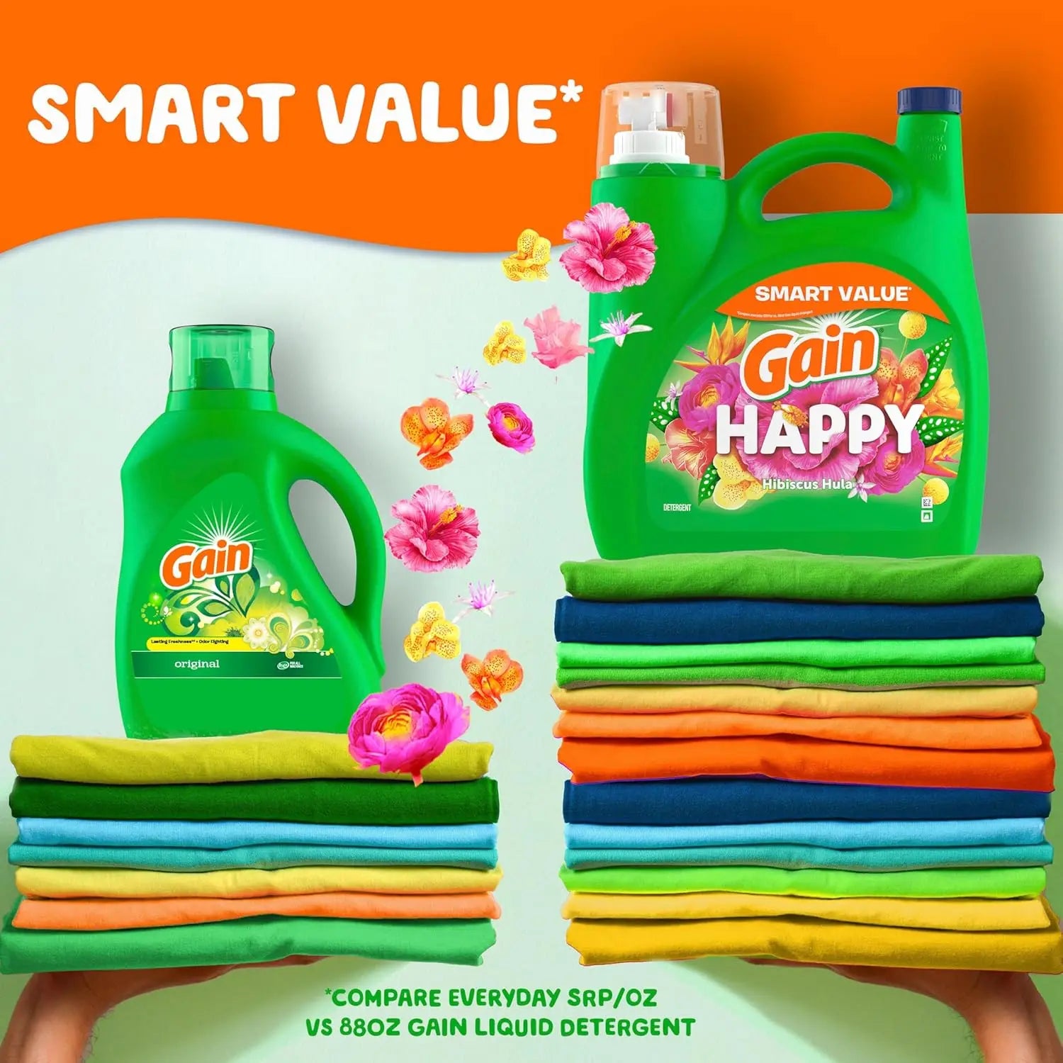 Happy HE Compatible Liquid Laundry Detergent, 154 fl oz for 107 Loads - Gentle & Effective