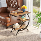 Industrial 3-Tier Small Table for Couch, Bedside