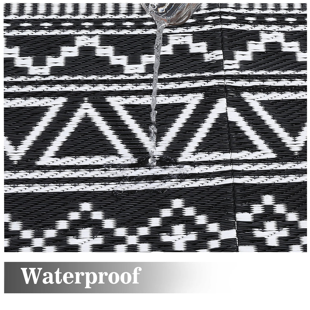 6x9 Patio Waterproof, Large Boho Portable Outdoor Area Rug