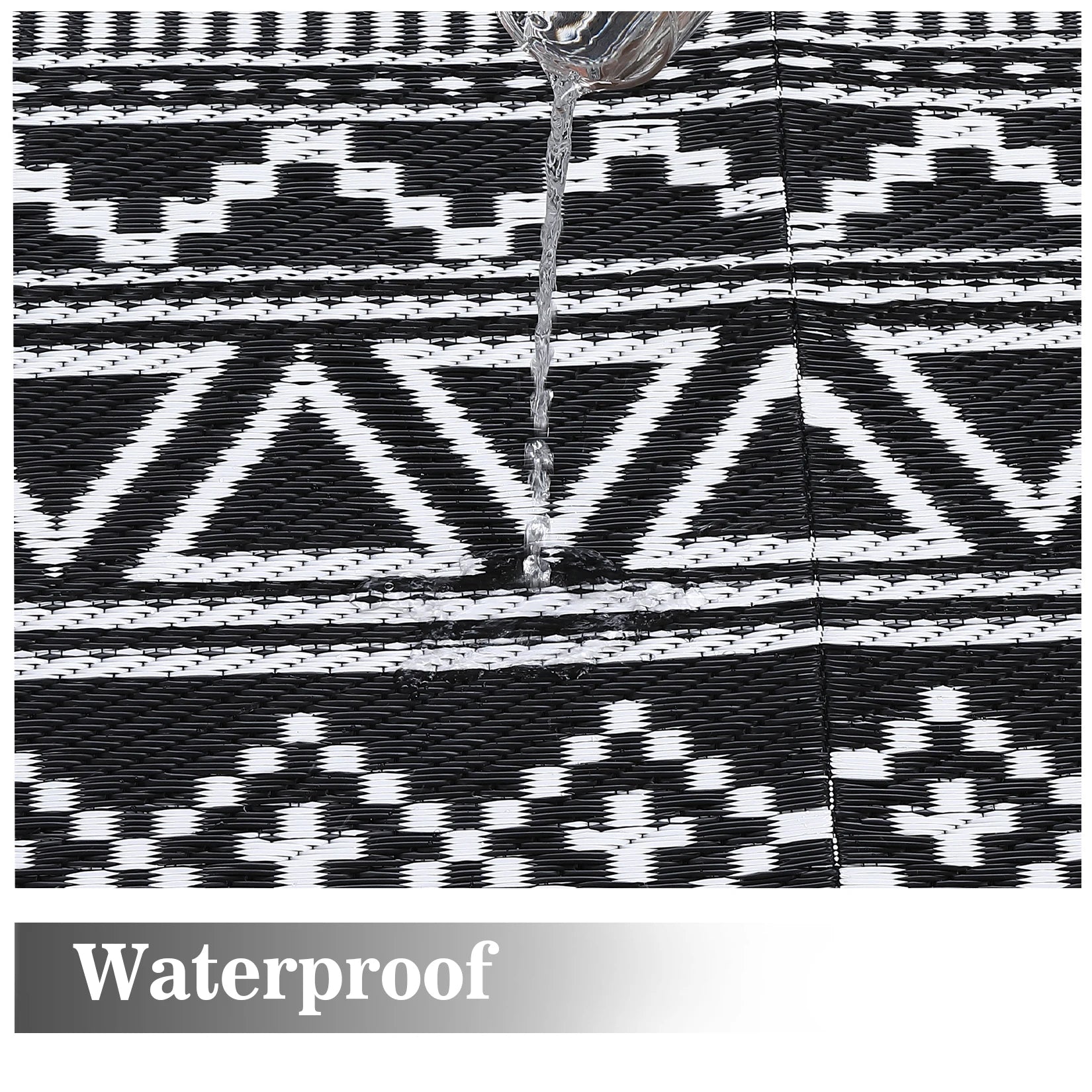 6x9 Patio Waterproof, Large Boho Portable Outdoor Area Rug