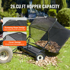 26cuft Large Pull Behind Heavy Duty Leaf Grass Collector