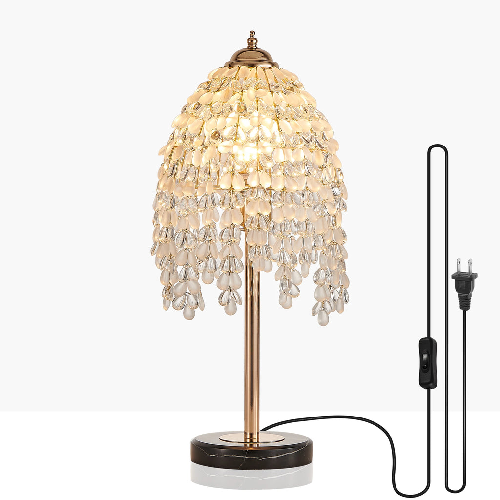 Elegant Crystal Table Lamp Vintage Waterfall Design