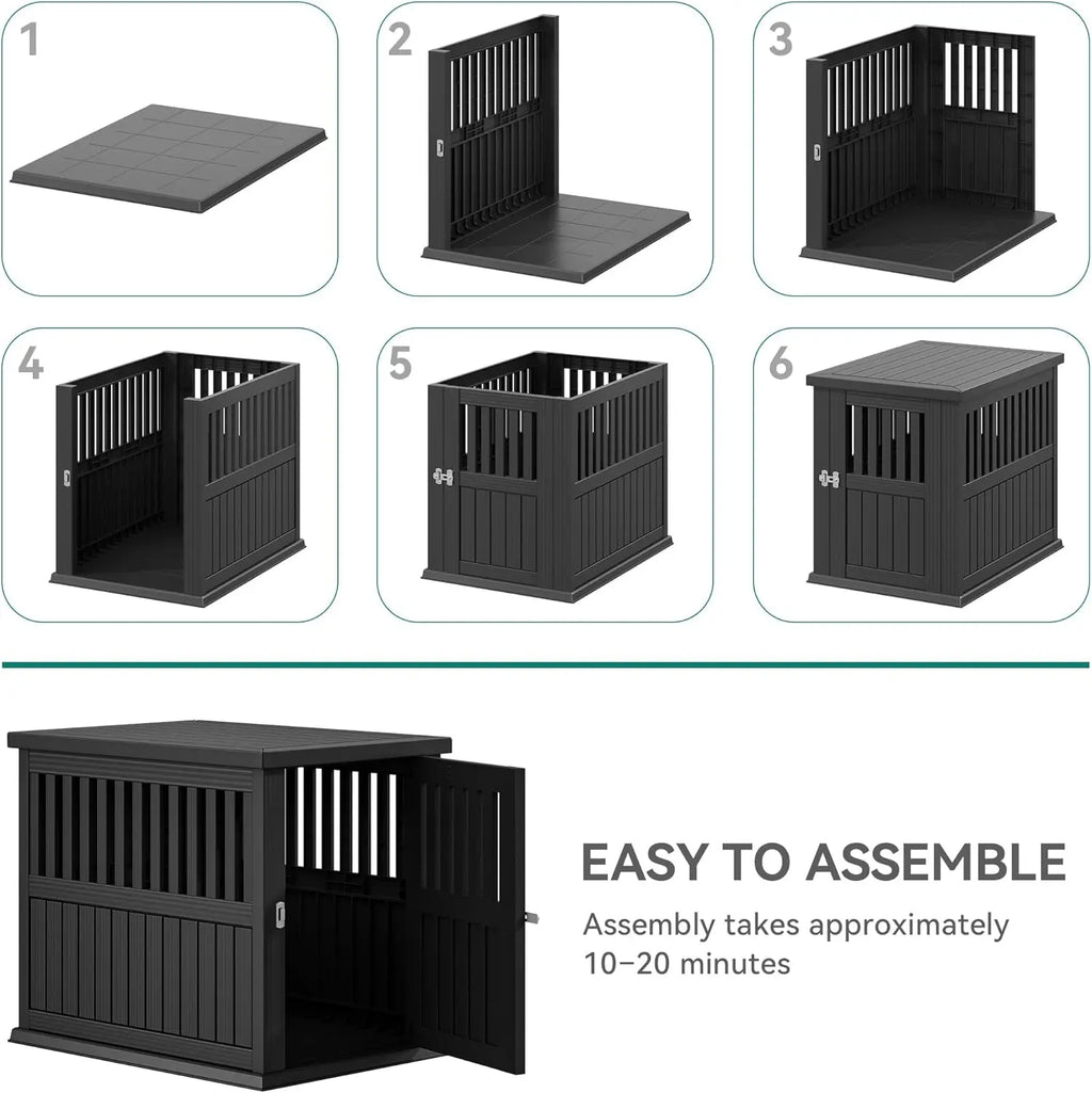 Furniture-Style Dog Crate Nightstand, Waterproof Indoor Kennel