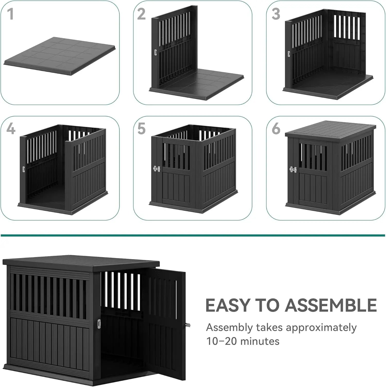 Furniture-Style Dog Crate Nightstand, Waterproof Indoor Kennel