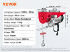 200-800kg Electric Hoist with Wired/Wireless Remote Control Lifting Crane Cable Hoist