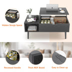 Lift Top Coffee Tables For Living Room 39.37"x19.7" Wood Dining Tables Adjustable Storage Shelf Easy Lift Or Lower