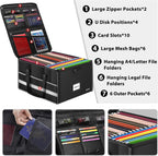 Fireproof Document Box with Lock, Water-Resistant Storage