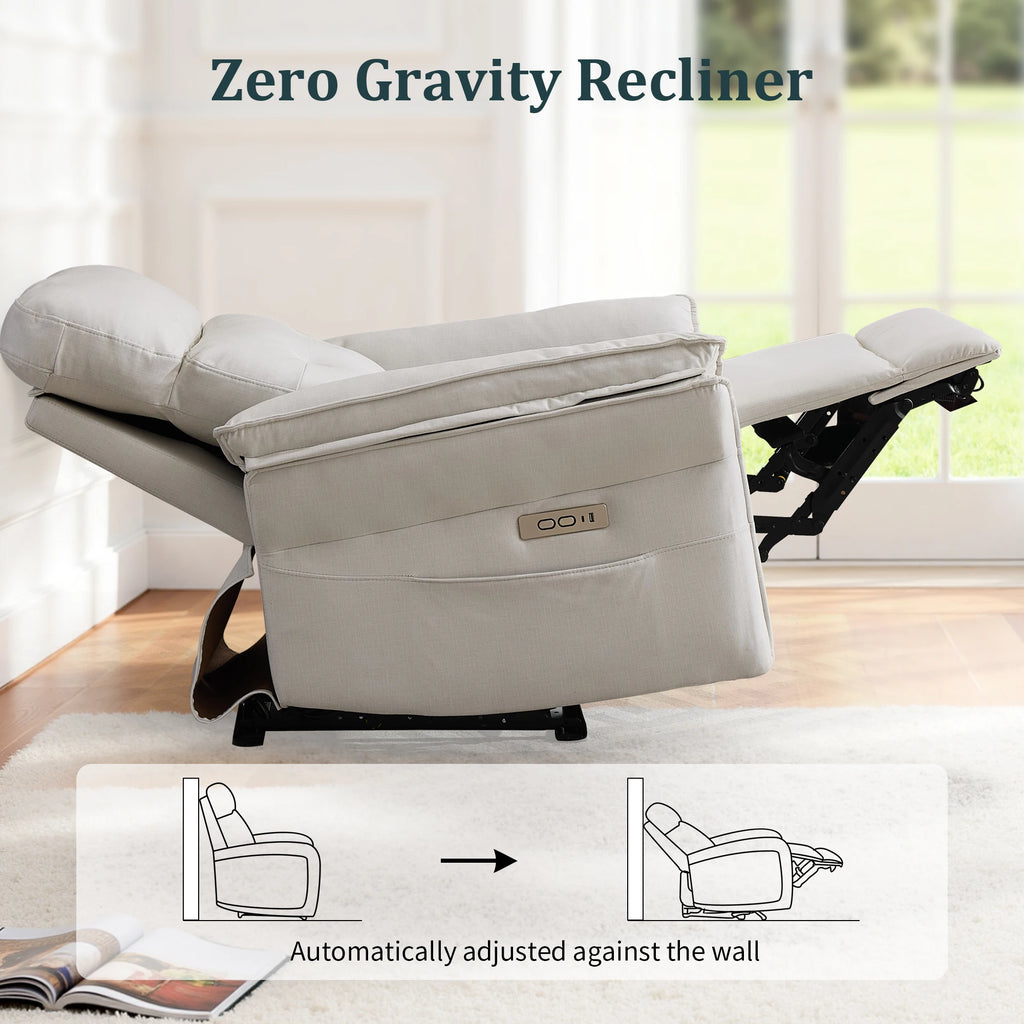 Power Adjustable Lounge Chair with USB & Type-C Charging Ports