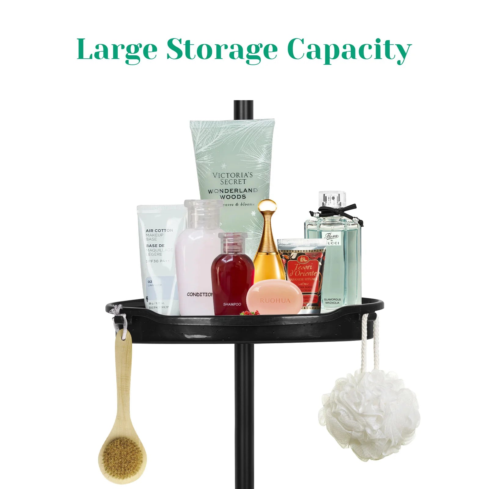 Corner Shower Caddy with 4-Tier Adjustable Shelves, 101.6 - 122 Inch H