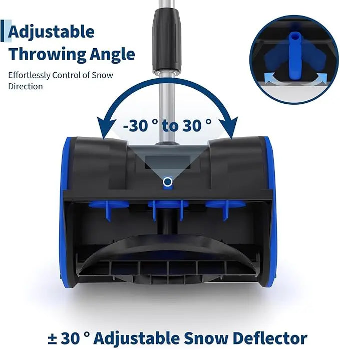 12″ Electric Snow Blower, Snow Shovel, Battery Powered Snow Blower with 12A Brushless Motor, 17 ft Throw Distance for Driveway,
