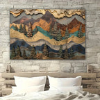 1.5 "Chunky Pine" Frame Mountain and Pine Forest Wall art