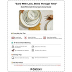 Marble Gold Rim Dinnerware Set for 4