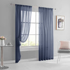 1pc Modern Solid Colour Sheer Curtain
