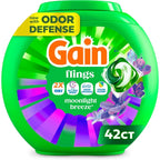 4-in-1 Laundry Detergent Pods Pacs with Odor Defense and Color Guard, Moonlight Breeze Scent for Clean Fresh Clothes, 42 Count Liquid Washing Capsules