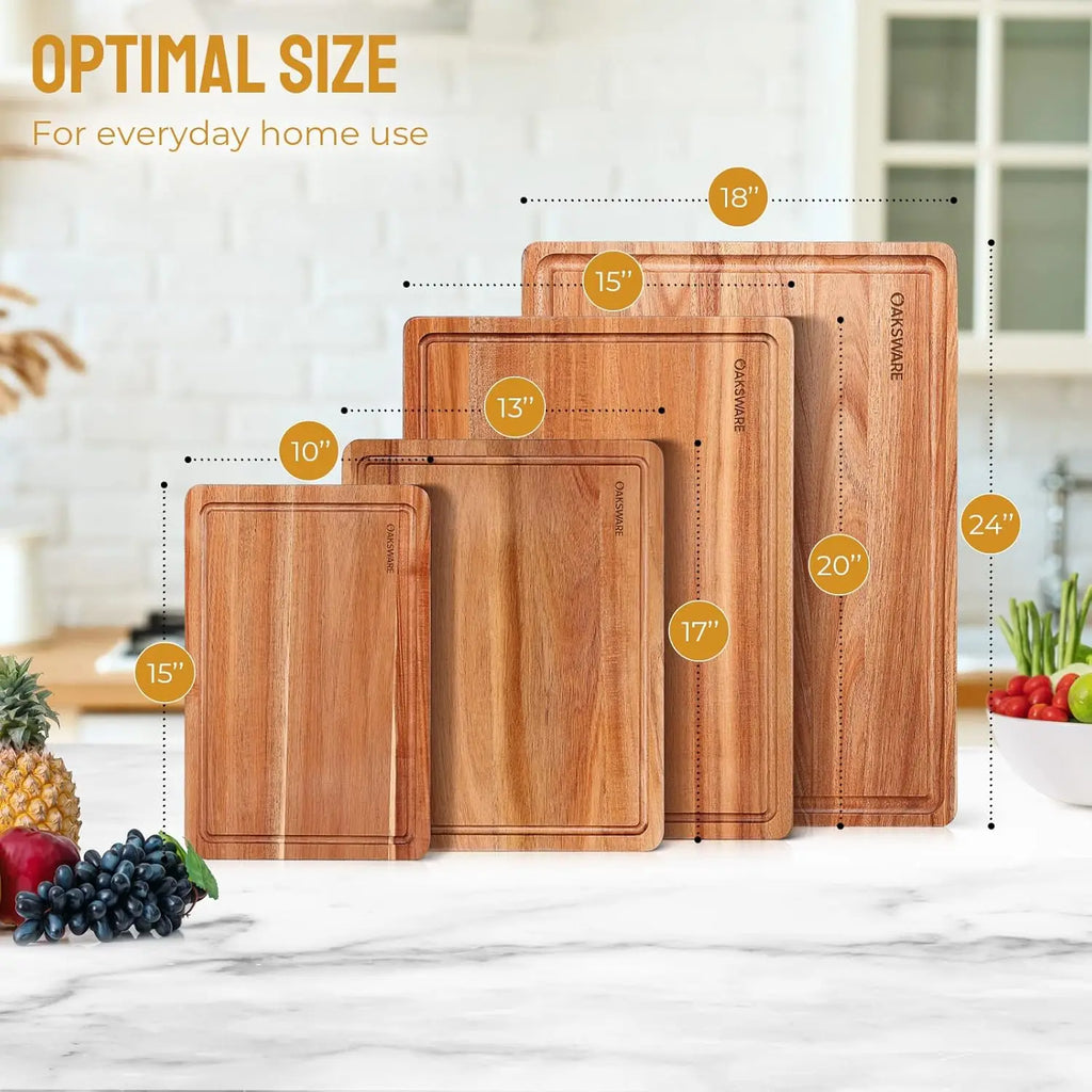 Extra Large Wood Cutting Board, 20x15 Inch with Juice Groove & Handles, Pre-Oiled