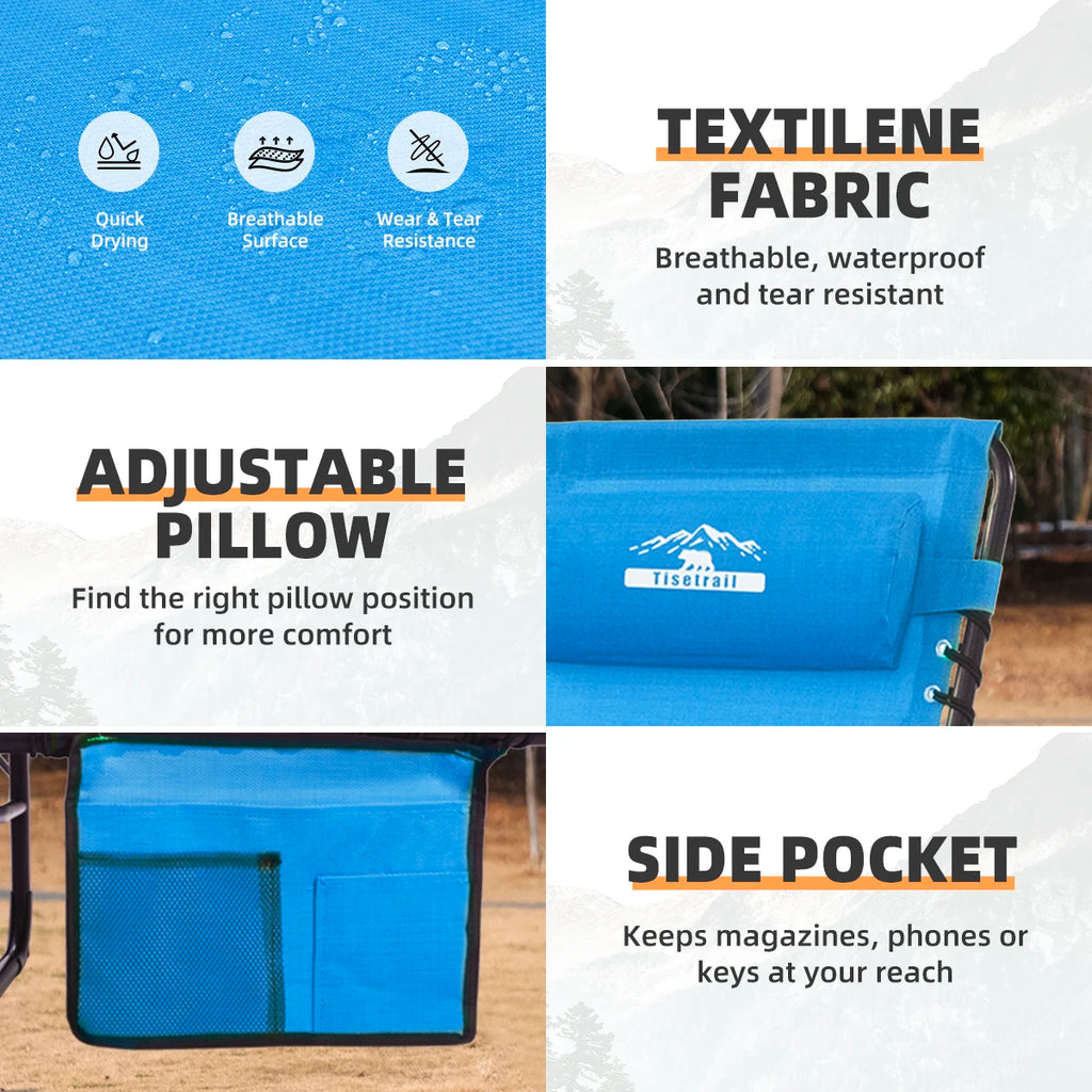 2-Pack, 5 Positions Folding Patio Chaise Lounges Foldable Patio Sun Chairs Lay Flat Recliner