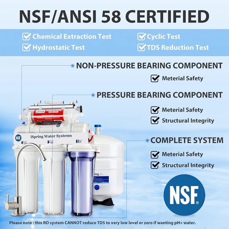 Certified, 7-Stage Under Sink Reverse Osmosis Water Filtration System