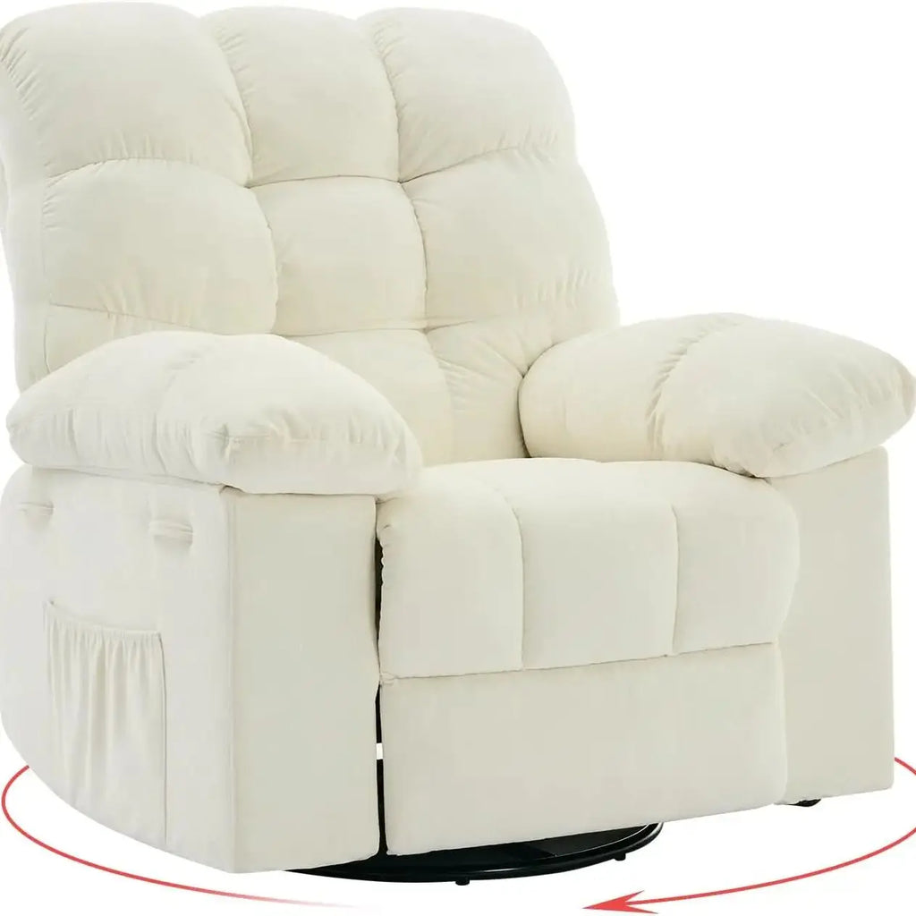 Overstuffed Large Manual Recliner Glider