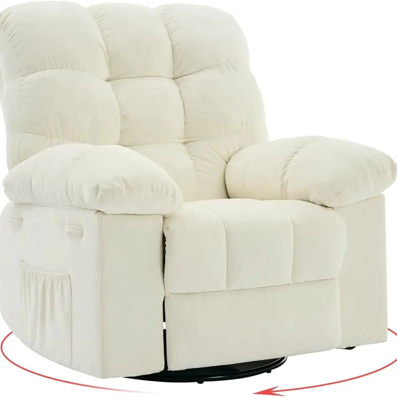 Overstuffed Large Manual Recliner Glider