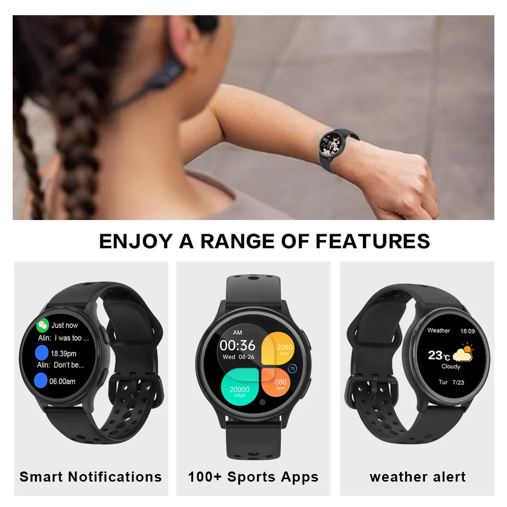 Smart Watches for Women [400+Watch Faces/Calls/Female Health], 1.27" Fitness Tracker Smartwatch for iPhone ＆ Android