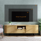 69" TV Stand w/ Power Outlet for TVs up to 80", Entertainment Center w/ Storage & Drawer, TV Console w/ Adjustable Shelves