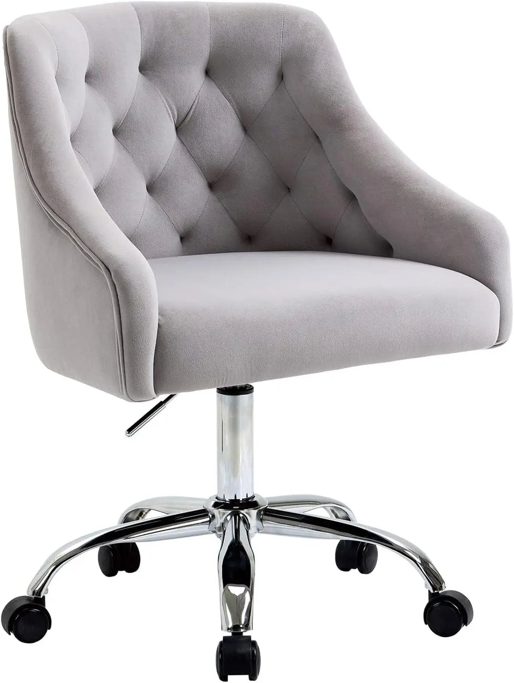Modern Velvet Office Chair Height Adjustable Mid-Back