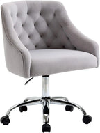 Modern Velvet Office Chair Height Adjustable Mid-Back