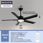 Waterproof Ceiling Fan with Light for Patio Outdoor & Porch