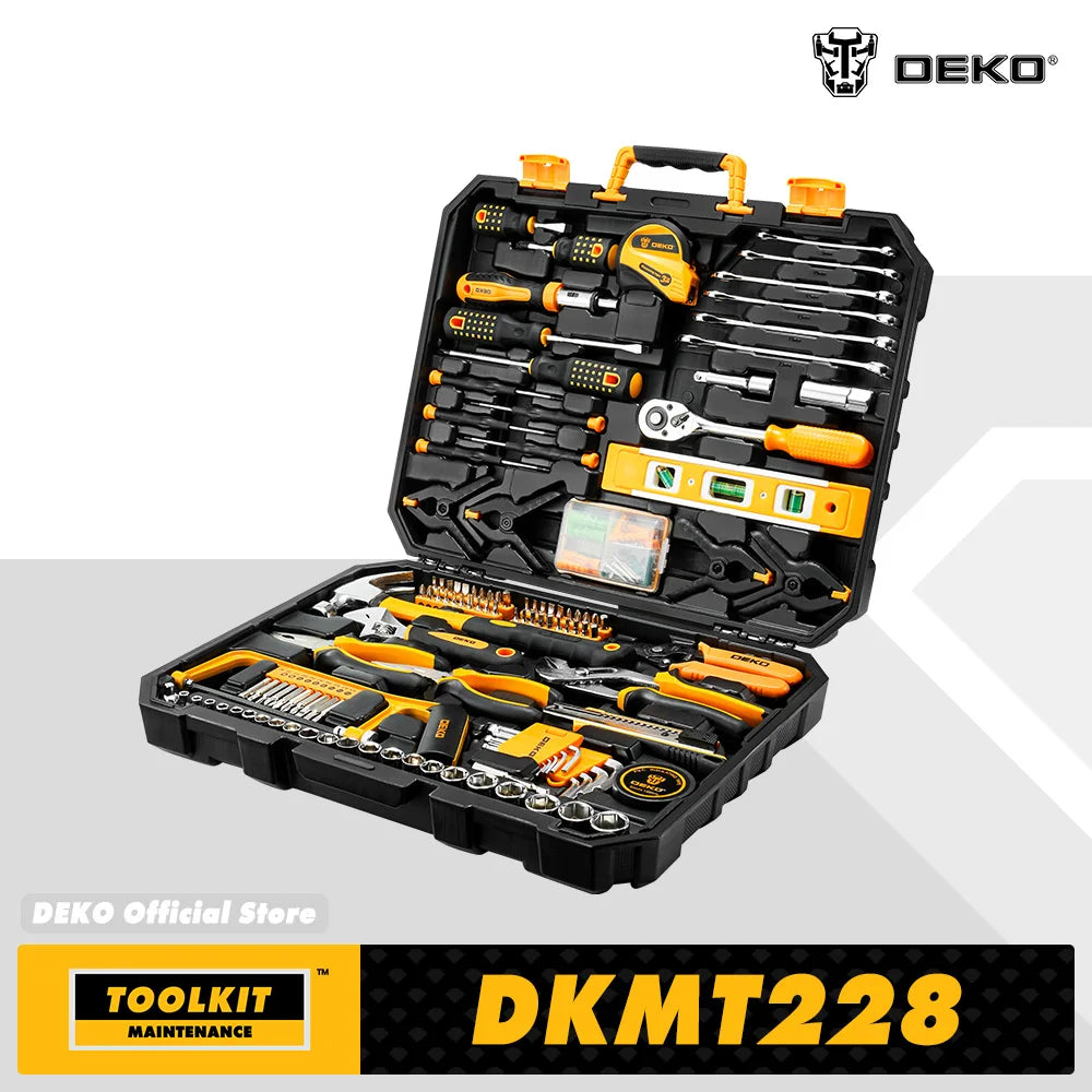 228Pcs Combination Tool Kit with Plastic Toolbox Storage Case